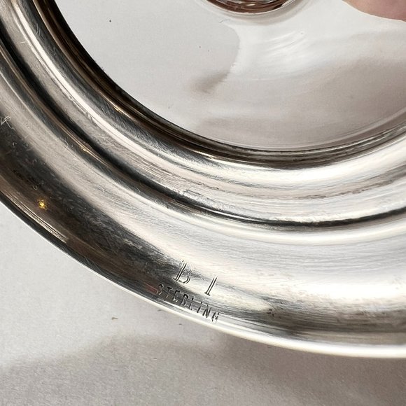 Vtg B I Candle Stick Holder Sterling Silver Base Cut Glass Lot of 2 - Picture 12 of 16